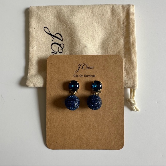 J. Crew Pave Resin Clip On Earrings - Picture 1 of 2